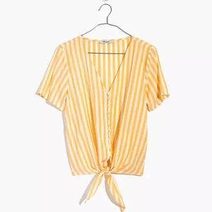 Madewell Agency Tie-Front Button Top